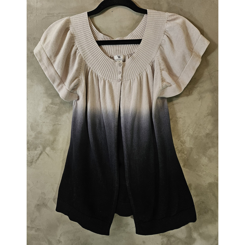 Worthington Ombre Cardigan Sweater Beige/Black size S